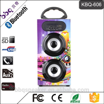 Classical design KBQ-606 10W speaker with LED light /USB/TF/FM